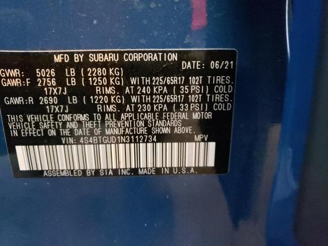 2022 SUBARU OUTBACK WI 4S4BTGUD1N3112734