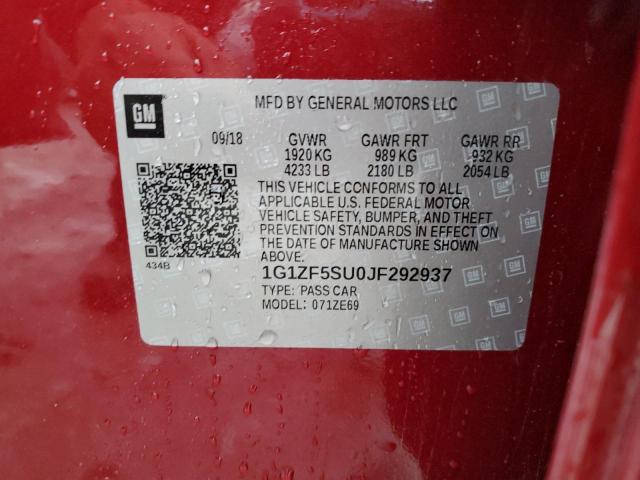 2018 CHEVROLET MALIBU HYB - 1G1ZF5SU0JF292937