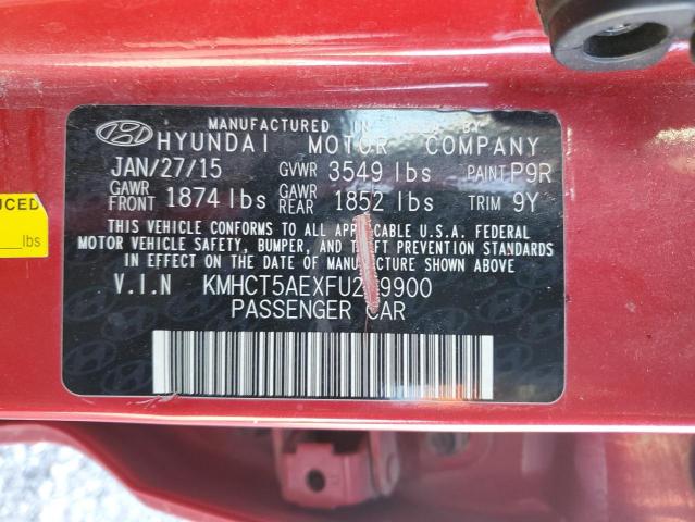 KMHCT5AEXFU219900 Hyundai ACCENT GS