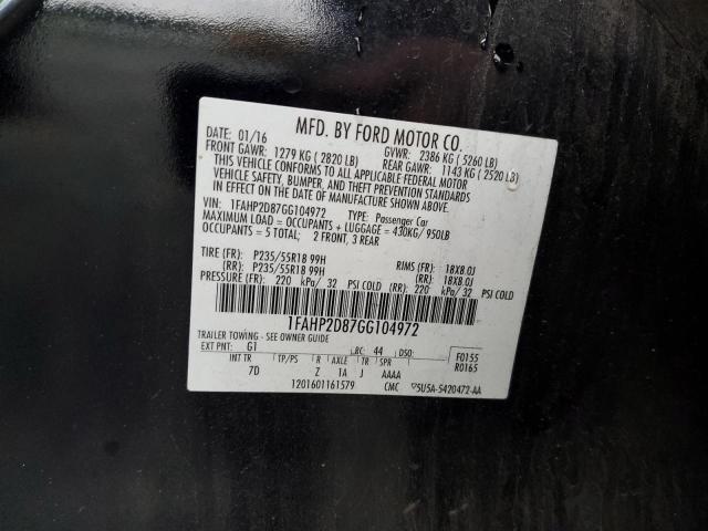 2016 FORD TAURUS SE - 1FAHP2D87GG104972
