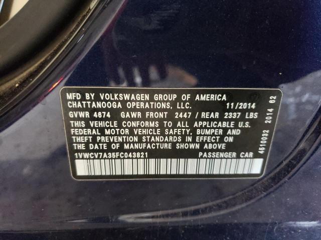 2015 VOLKSWAGEN PASSAT SEL - 1VWCV7A35FC043821