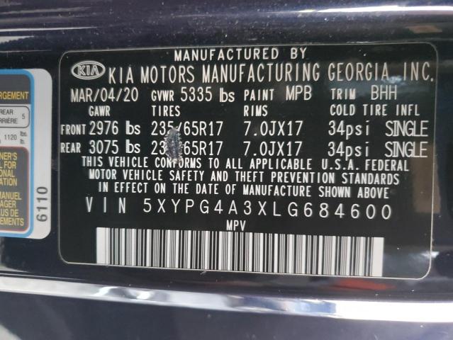 2020 KIA SORENTO L - 5XYPG4A3XLG684600