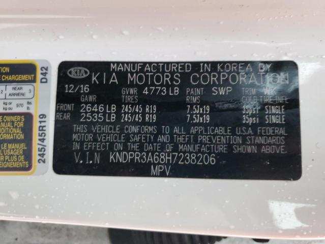 KNDPR3A68H7238206 KIA Sportage Sx
