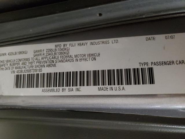 4S3BL626887209185 Subaru Legacy 2.5i Limited