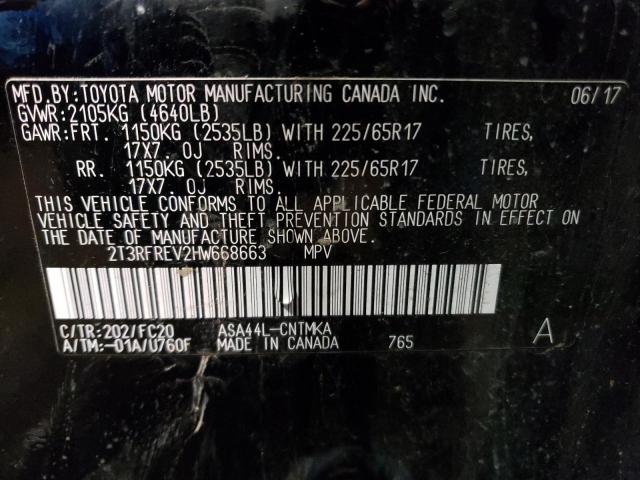 2017 TOYOTA RAV4 XLE - 2T3RFREV2HW668663