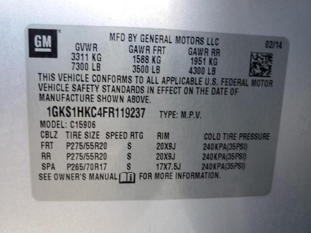 1GKS1HKC4FR119237 GMC Yukon