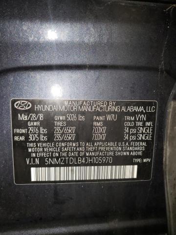 5NMZTDLB4JH105970 Hyundai SANTA FE SPORT