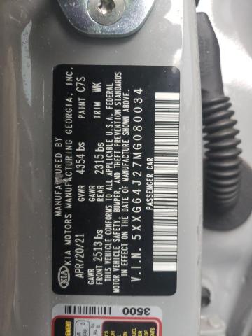 2021 KIA K5 5XXG64J27MG080034