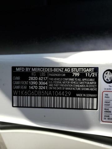 2022 MERCEDES-BENZ S 500 4MAT - W1K6G6DB5NA104429