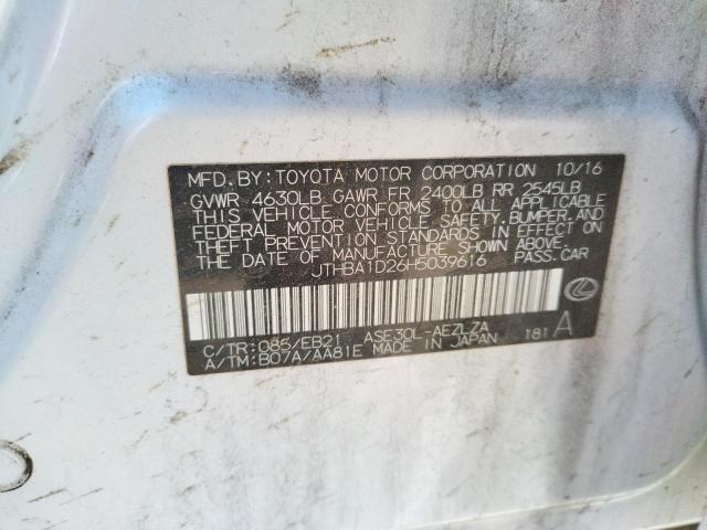 2017 LEXUS IS 200T JTHBA1D26H5039616