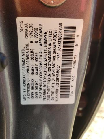 2015 HONDA CIVIC HF 2HGFB2F69FH538357