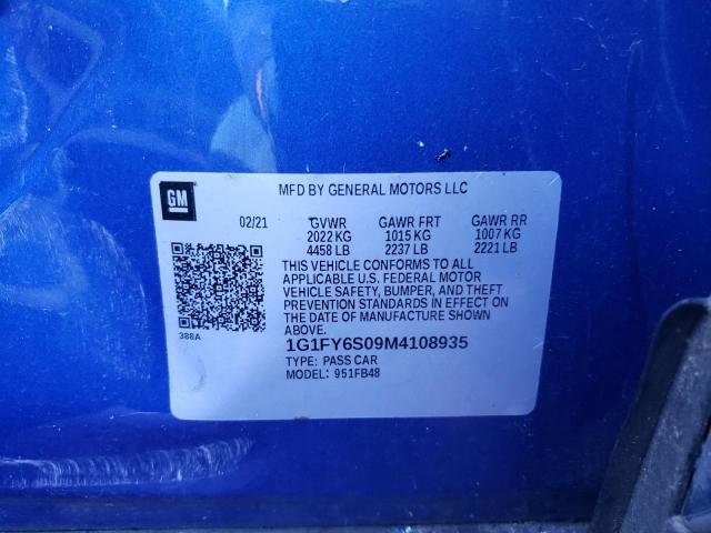 2021 CHEVROLET BOLT EV LT - 1G1FY6S09M4108935