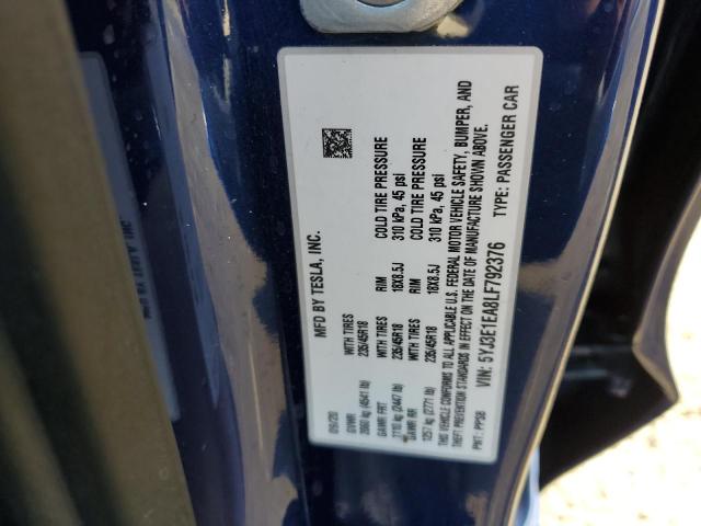5YJ3E1EA8LF792376 Tesla MODEL 3
