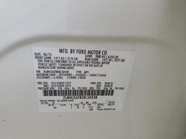 2LMHJ5AT8EBL50438 Lincoln MKT