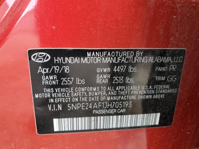 5NPE24AF1JH705193 2018 HYUNDAI SONATA - Image 12