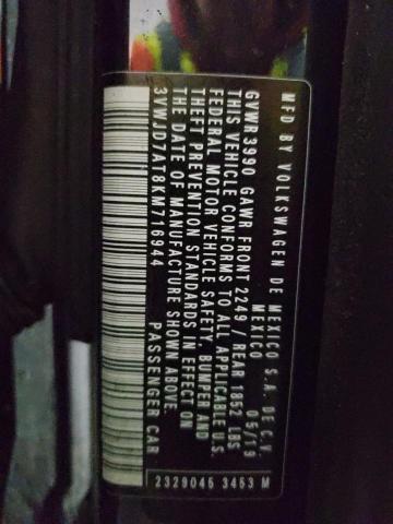 2019 VOLKSWAGEN BEETLE SE 3VWJD7AT8KM716944