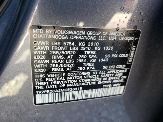 2021 VOLKSWAGEN ATLAS SE - 1V2PR2CA2MC526315