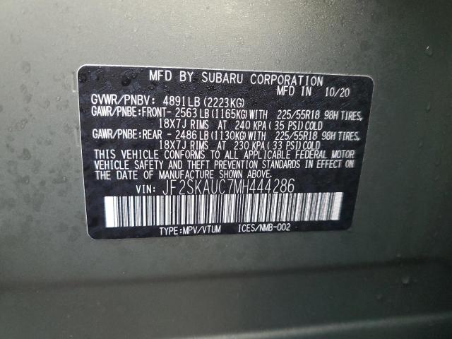 2021 SUBARU FORESTER L - JF2SKAUC7MH444286