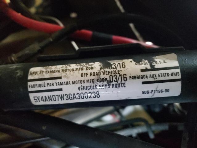 2016 YAMAHA YXZ1000 SE 5Y4AN07W3GA300238