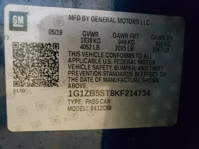 2019 CHEVROLET MALIBU LS - 1G1ZB5ST8KF214734