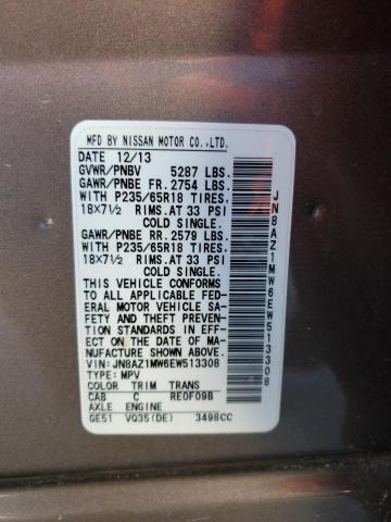 JN8AZ1MW6EW513308 Nissan MURANO S