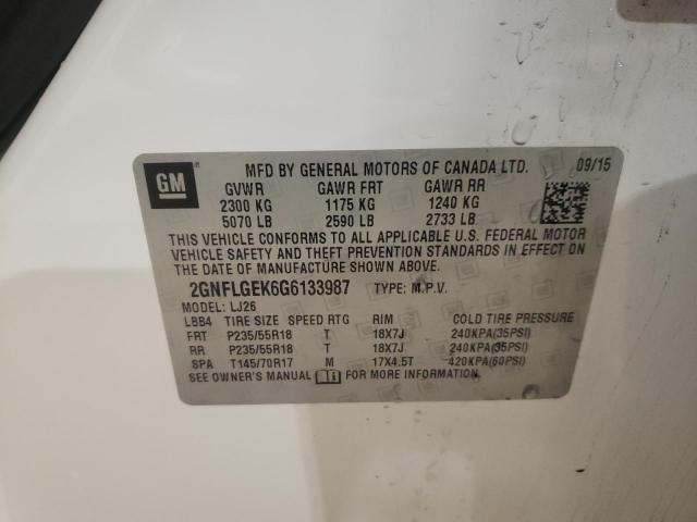 2016 CHEVROLET EQUINOX 4D 2GNFLGEK6G6133987
