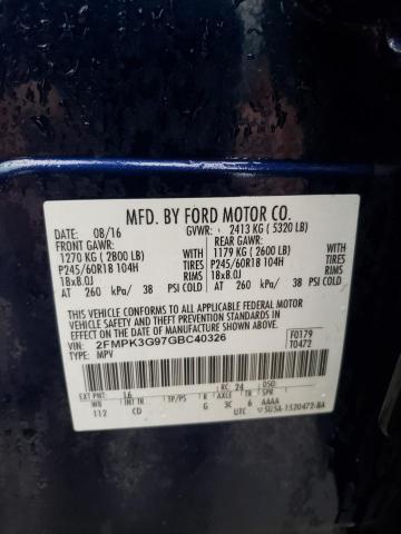 2016 FORD 100 CLB WG 2FMPK3G97GBC40326