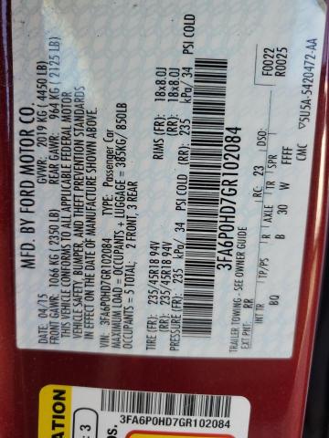 2016 FORD FUSION SE - 3FA6P0HD7GR102084