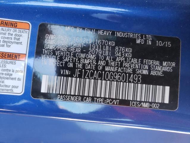 JF1ZCAC10G9601493 Subaru Brz 2.0 Limited