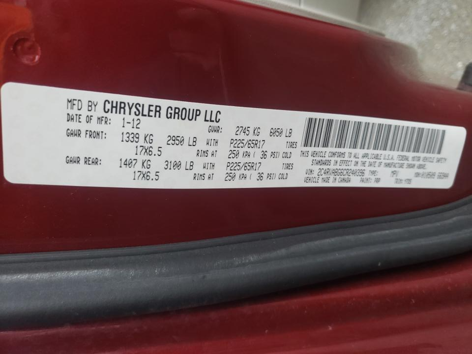 2C4RVABG6CR240396 2012 Volkswagen Routan Se