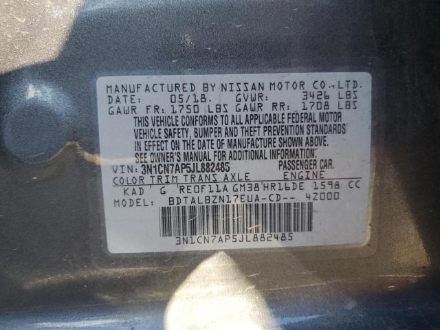 2018 NISSAN VERSA SEDA 3N1CN7AP5JL882485