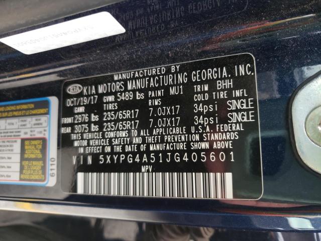 5XYPG4A51JG405601 KIA SORENTO LX