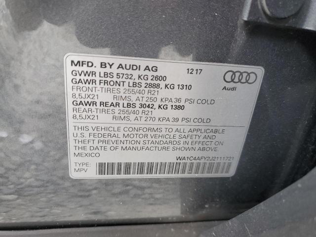 2018 AUDI SQ5 PRESTI WA1C4AFY2J2111721