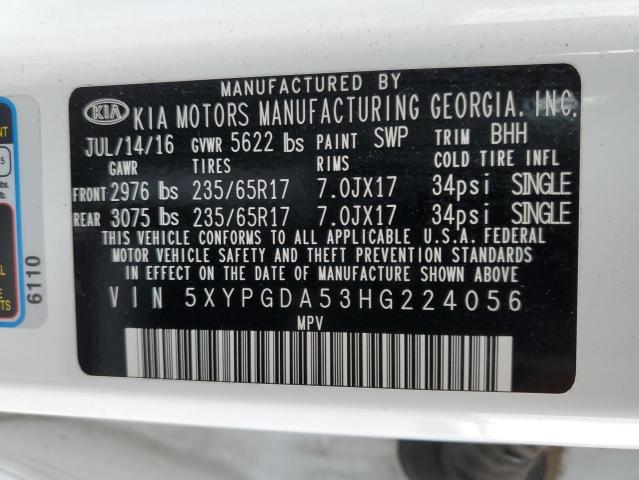 5XYPGDA53HG224056 KIA SORENTO LX