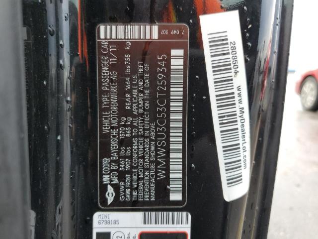 WMWSU3C53CT259345 Mini Cooper