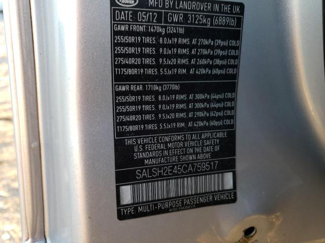 SALSH2E45CA759517 Land Rover Range Rover Sport Sc