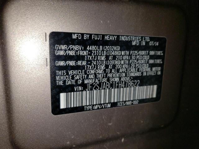 2015 SUBARU FORESTER 2 - JF2SJABC1FH478622