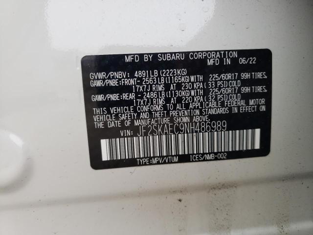 JF2SKAEC9NH486989 Subaru Forester Premium