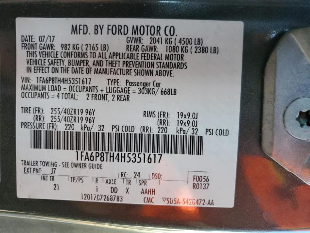 1FA6P8TH4H5351617 FORD ALL Models 2017