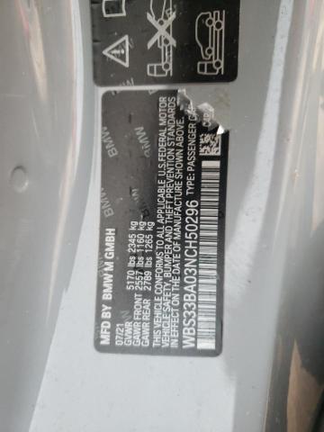 2022 BMW M4 COMPETI WBS33BA03NCH50296