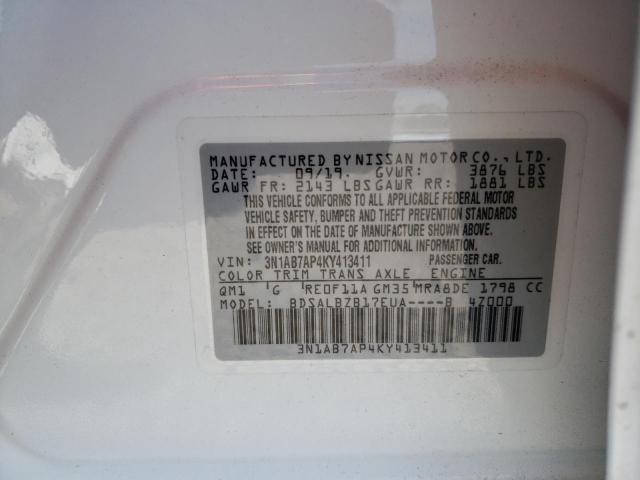 2019 NISSAN SENTRA 4D 3N1AB7AP4KY413411