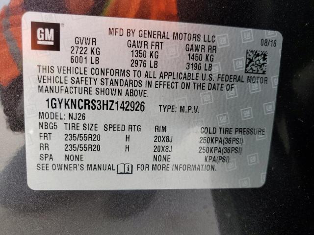 2017 CADILLAC XT5 PREMIU - 1GYKNCRS3HZ142926