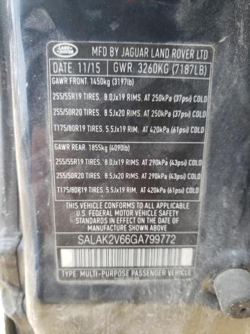 2016 LAND ROVER LR4 HSE LU - SALAK2V66GA799772