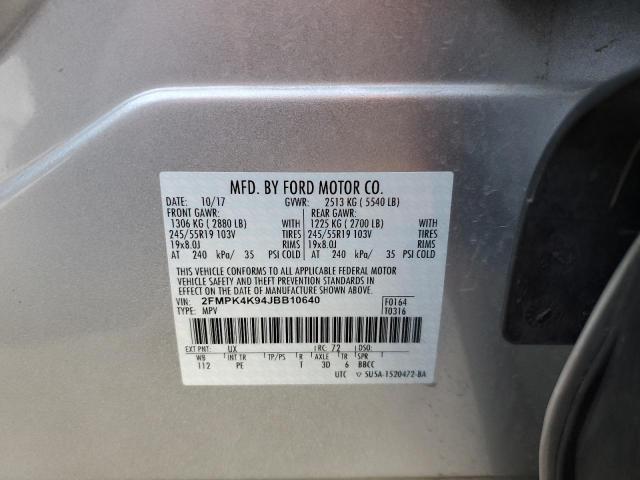 2FMPK4K94JBB10640 Ford Edge Titanium