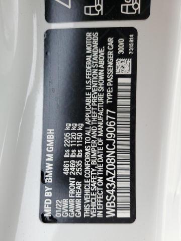 2022 BMW M4 COMPETI WBS43AZ08NCJ90677