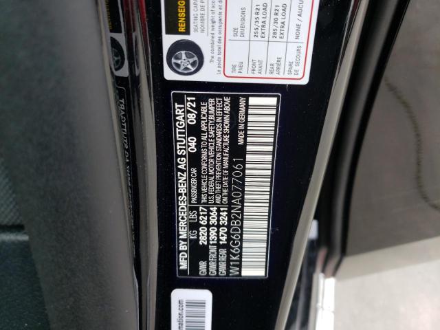 2022 MERCEDES-BENZ S 500 4MAT W1K6G6DB2NA077061