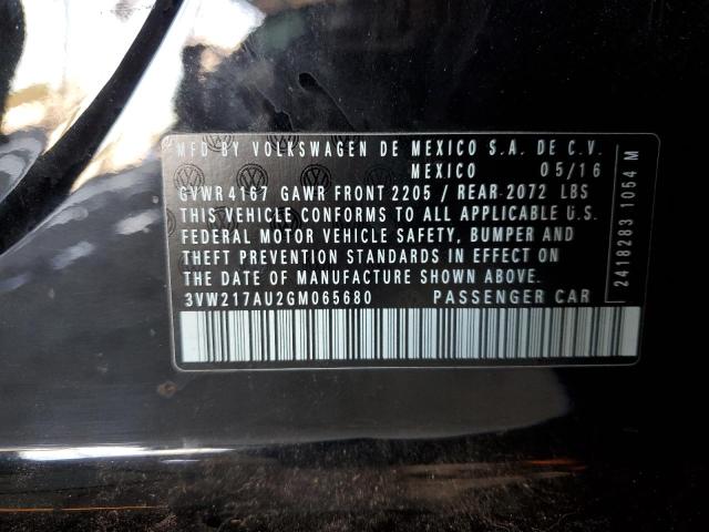 2016 VOLKSWAGEN GOLF S/SE - 3VW217AU2GM065680