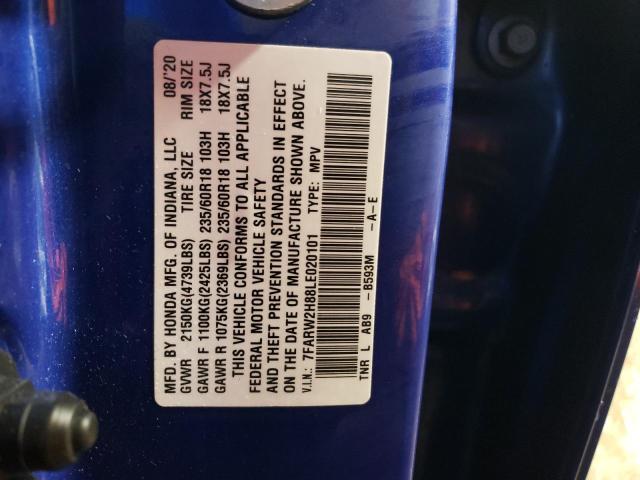 2020 HONDA CR-V EXL - 7FARW2H88LE020101