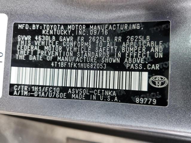 2017 TOYOTA CAMRY 4C 4T1BF1FK1HU682053