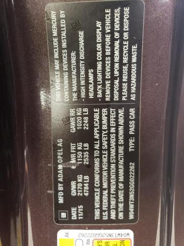 2016 BUICK CASCADA PR W04WT3N52GG022262